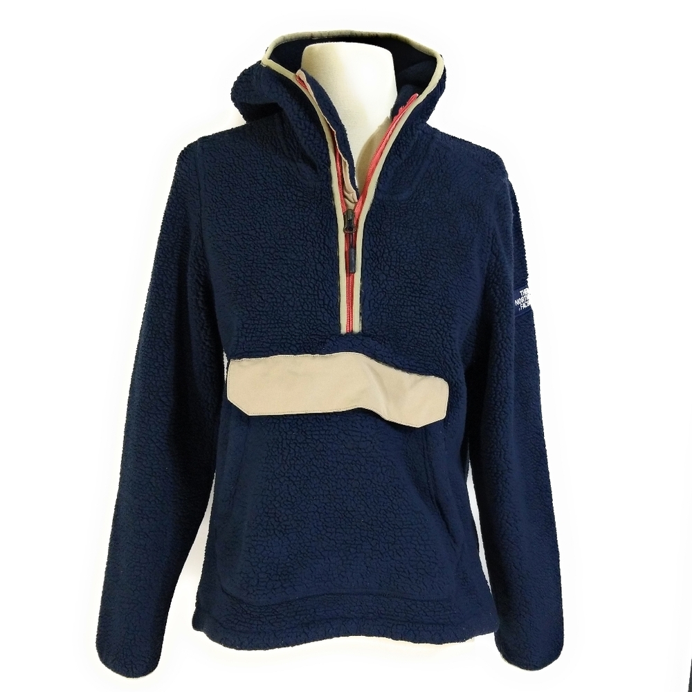 The North Face Campshire Hoodie Womens Navy Blue 1/4 Zip Fleece Jacket Size S